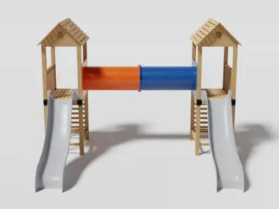 Playground Slide-Tube Low-poly 3D model