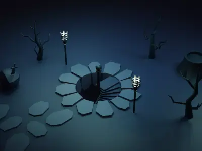  Basement entrance in the woods 3D model