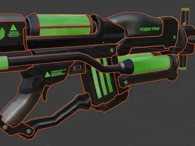 Sci-Fi Poison Gun Low-poly 3D model