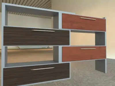 low poly AR vr shelves Low-poly 3D model