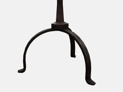 Medieval Torch Low-poly 3D model 16