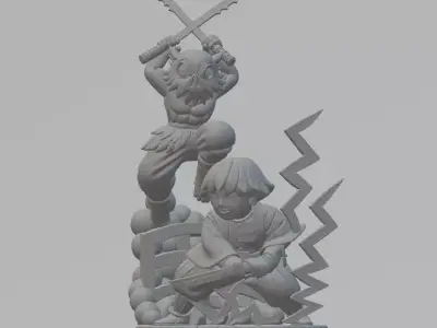 Demon Slayer  Zenitsu  Inosuke  3D print model
