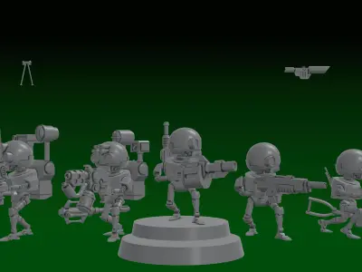 SERVOCORE COLLECTIONS -ASSISTANT DROID SQUAD-Whole AND in parts 3D print model