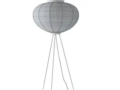 Vitra Akari 3A and 10A table and floor lamp 3D model