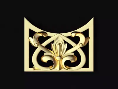 Central decor ornament for furniture 3D model 1088