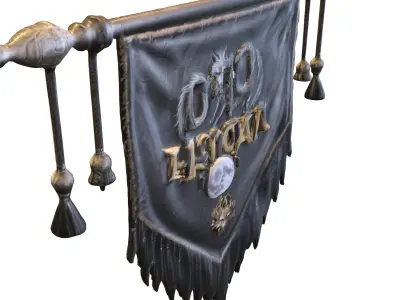 Wolf Crest Banner Low-poly 3D model