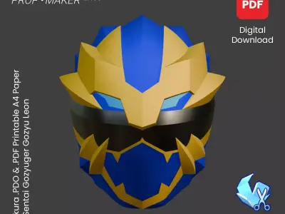 DIY Gozyuger Gozyu Leon Helmet EVA Foam Template 3D model
