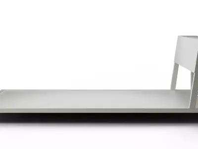 Alpine White Queen Bed Low-poly 3D model