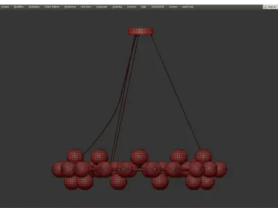 LINDA glass ball chandelier Low-poly 3D model
