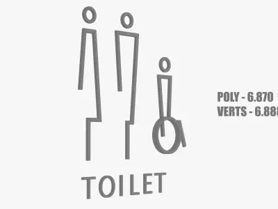 Toilet Door Sign 3D model
