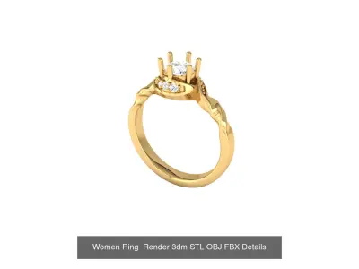 31 Women Engagement Ring 3dm STL OBJ FBX Details Collection  3D Model Pack