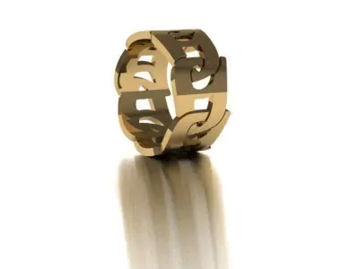 rings calligraphy 3D print model