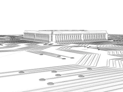 Artificial Intelligence Microchip Central  Processors 3D model