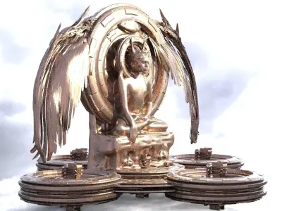 Ancient Alien Star Ring Monolith 4 3D model