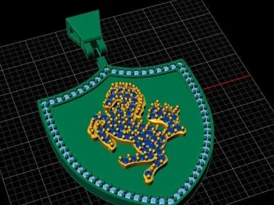 Prancing Horse Iced Pendant  A tribute to Ferrari iconic logo 3D print model