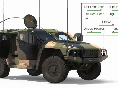  Hawkei PMV Military Protected Vehicle Camo Rigged 