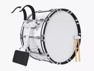 Marching Bass Drum with Carrier 3D model