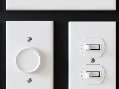 US electrical outlets and switches 3D model