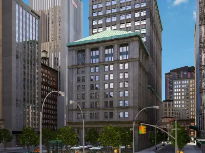 Metropolis city block 3D Low-poly 3D model