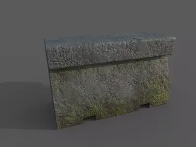 Concrete Barrier Type 11 Low-poly 3D model