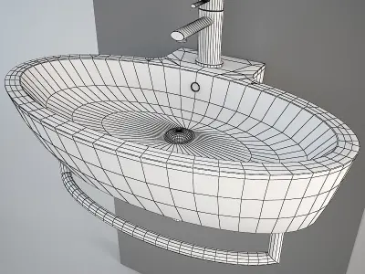 Simas LFT34 wash-basin Low-poly 3D model