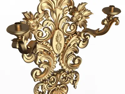 Classic Wall Chandelier 05 Low-poly 3D model