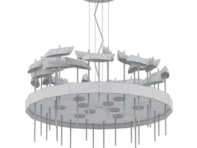PERLINA modern chandelier in gold 3D model