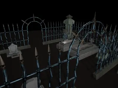 OLD CEMETERY ASSET PACK DARK VERSION Low-poly 3D model