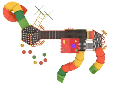 Double Decker Playground Low-poly 3D model