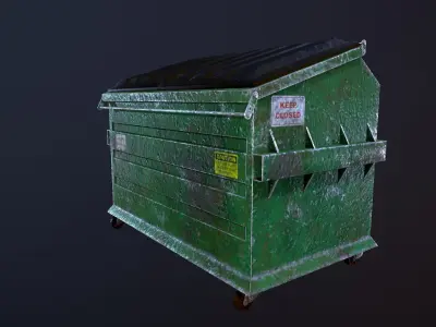 Dumpster trash can Low-poly 3D model