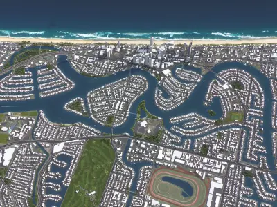 Surfers Paradise Low-poly 3D model