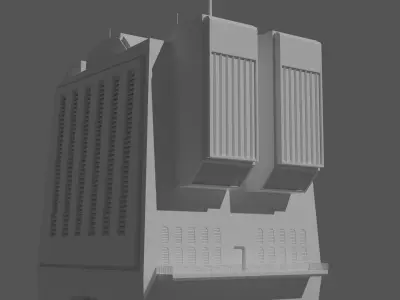 Skyscraper in Cyberpunk style 3D model