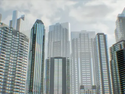 Low Poly High Rise Building Pack Low-poly 3D model