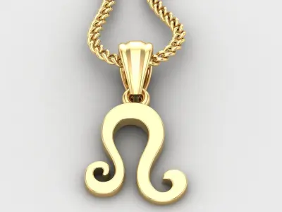 Leo Light Gold Pendant Version 5 3D print model