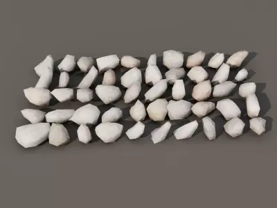 Gabion Stone Wall Props Pack 3D Model Low-poly 3D model