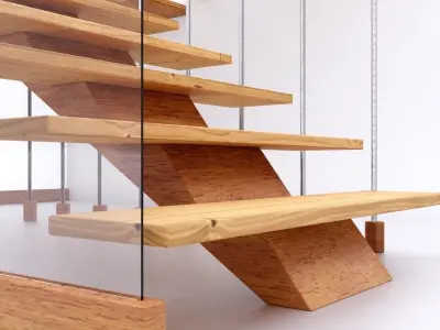 Stairs 07 Low-poly 3D model