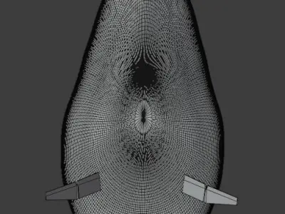 Alien Flying Boat Low-poly 3D model