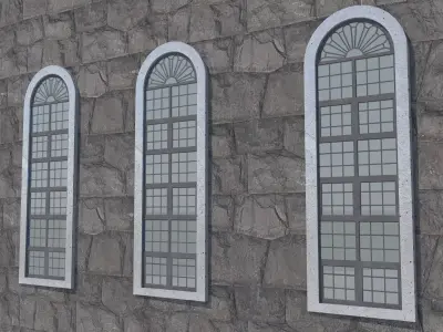 Stained leaded windows Low-poly 3D model