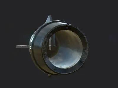 Mega Buster Black - Hand Cannon - SciFi Weapon Low-poly 3D model