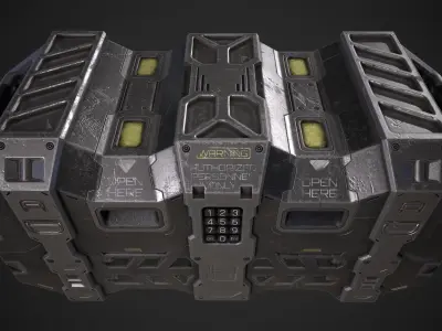 Sci-fi Crate Low-poly 3D model