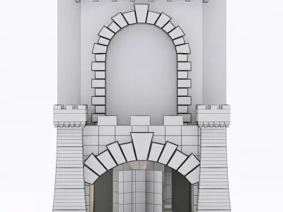 classical marble fireplace 4 3D model