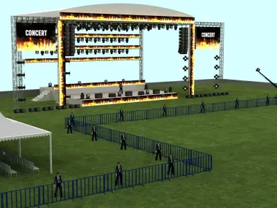 Big Concert Stage Area 031 3D model