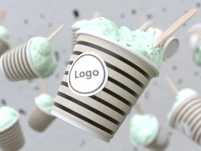 Photorealistic ice cream 3D model