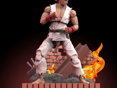 Action Figure Ryu Street Fighter 3D print model
