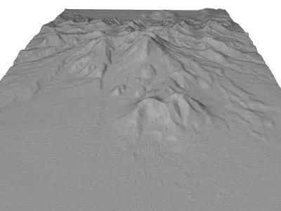 Mount Unzen 3D model terrain Low-poly 3D model