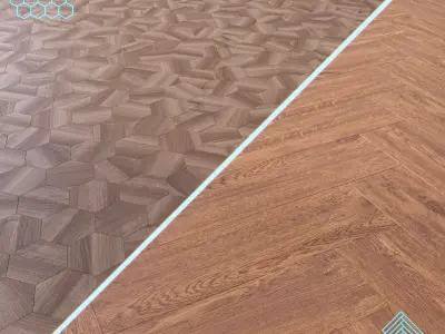 Parquet - Laminate - Wooden floor 2 in 1 Low-poly 3D model 75