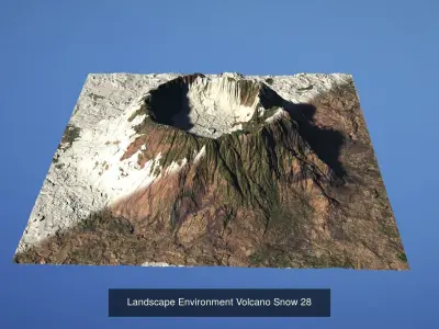 5 Landscape Environment Volcano Snow Volume 06 3D Model Pack