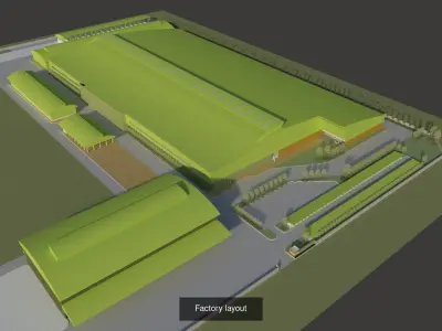 Factory building 3D Model Pack