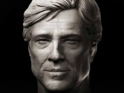 Robert Redford Head Sculpture  3D model