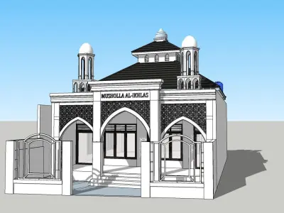 Colorfull Unique Modern Mosque Prayer Room For Mosleme 3D model